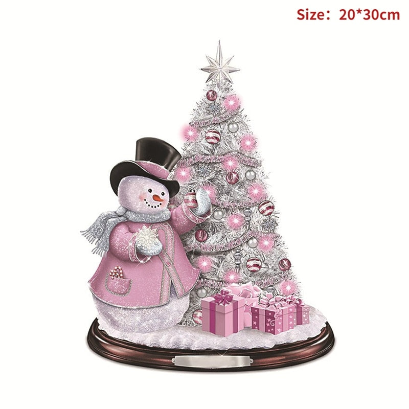 20x30cm Christmas Window Stickers Snowman Christmas Decoration For Home Room Decor 2023 New Year Ornaments Wall Stickers Hanging