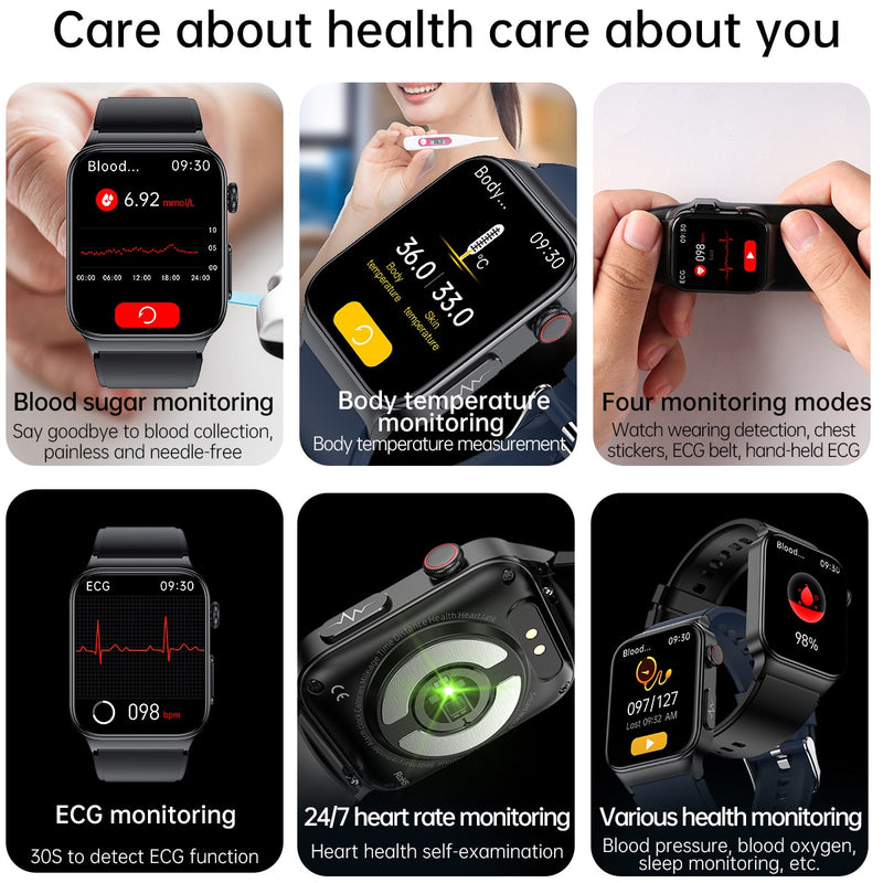 New ECG+PPG Smart Watch Men Laser Treatment Of Hypertension Hyperglycemia Hyperlipidemia Heart Rate Healthy Sport Men Smartwatch