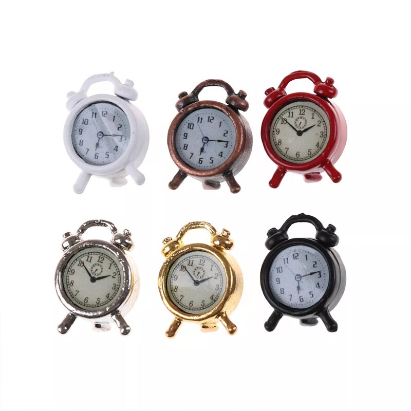 Mini Alarm Clock Round Number Double Bell Desk Table Digital Quartz Clock Home Decoration Retro Portable Cute Durable Kids Toy