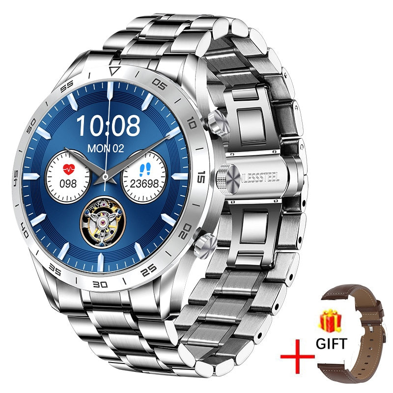 2022 Smartwatch Man AMOLED Full Touch Screen Bluetooth Dial Contacts Sync Heart Rate Healthy Sport Watches Man Smart Watch Men