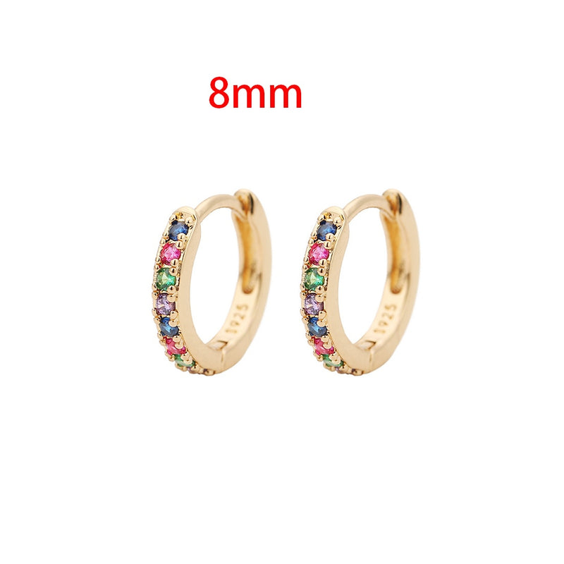 Stainless Steel 1 Pair Minimalist Huggie Hoop Earrings For Women Gold Color Tiny Round Circle 6/8/10mm Punk Unisex Rock Earring