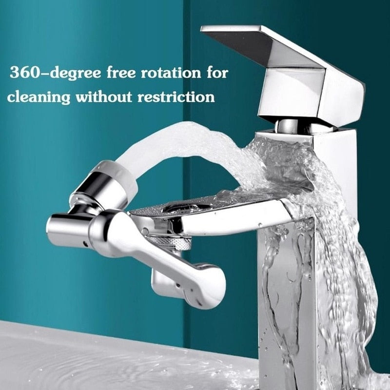 Universal 1080° Rotation Extender Faucet Aerator Plastic Tap Splash Filter Kitchen Washbasin Faucets Bubbler Nozzle Robotic Arm
