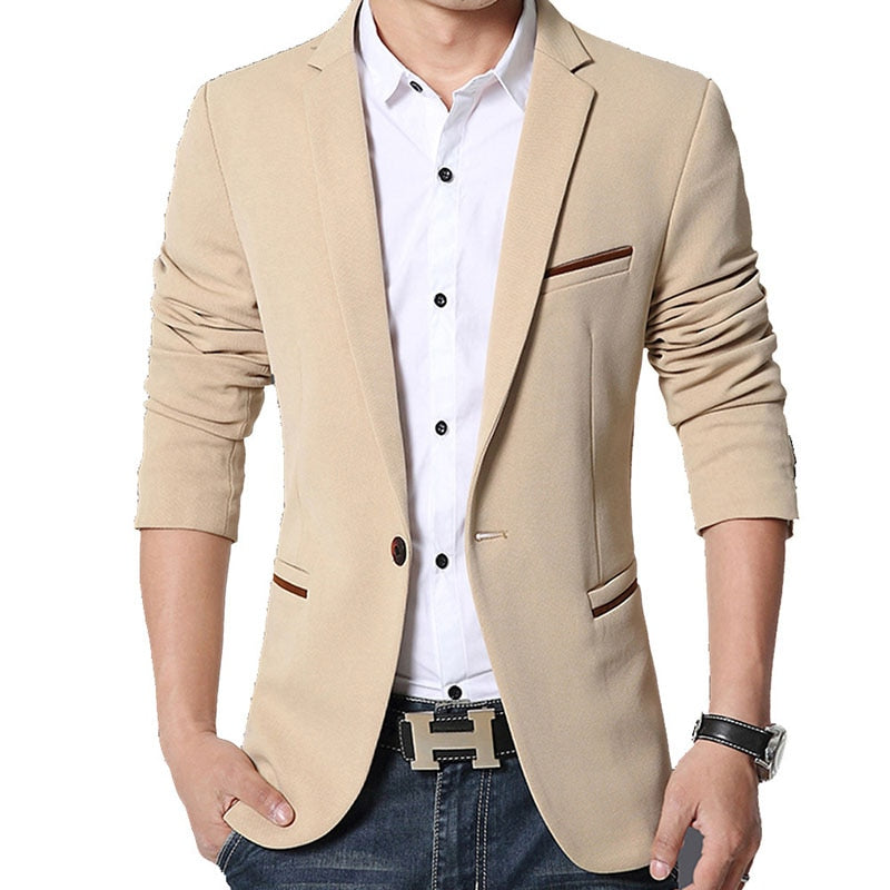 Brand Mens Casual Blazers Autumn Spring Fashion Slim Suit Jacket Men Blazer Masculino Clothing Vetement Homme M~5XL AY1415