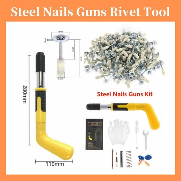 Steel Nails Guns Rivet Tool Brick Wall Anchor Wire Slotting Device Decoration Rivet Gun Tufting Gun Wall Fastener Set Power Tool