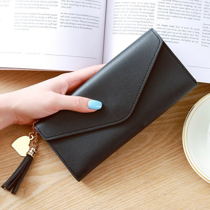 Butterfly Designer Women Long Wallets PU Leather Money Bag Solid Wool Ball Bow Clutch Bag Large Capacity Card Bag Coin Purse