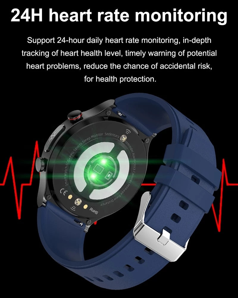 2022 New ECG+PPG Smart Watch Men Sangao Laser Health Heart Rate Blood Pressure Fitness Sports Watches IP68 Waterproof Smartwatch