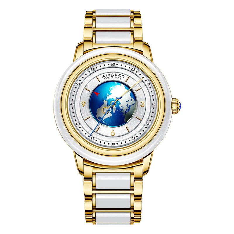 Luxury Business Men Watch Automatic Machines Sapphire Mirrors High-end Gift Jade Wristbatch Women Retro Personality Lovers Clock