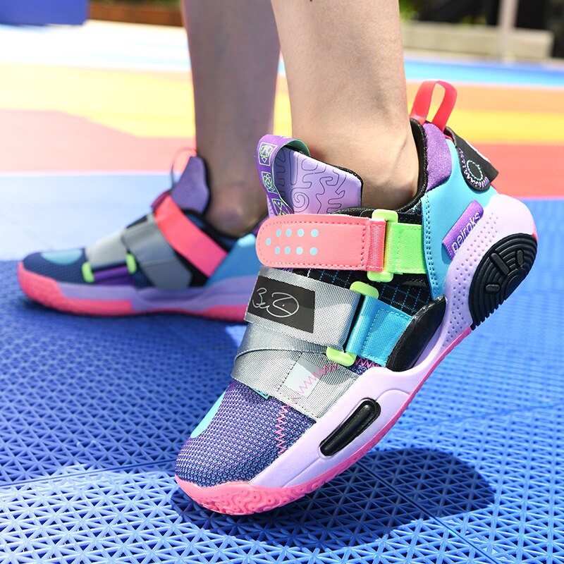 2022 Boys Brand Basketball Shoes for Kids Sneakers Girls Boys Hig-top Breathable Sport Shoe Kids Soft Bottom Running Sneakers