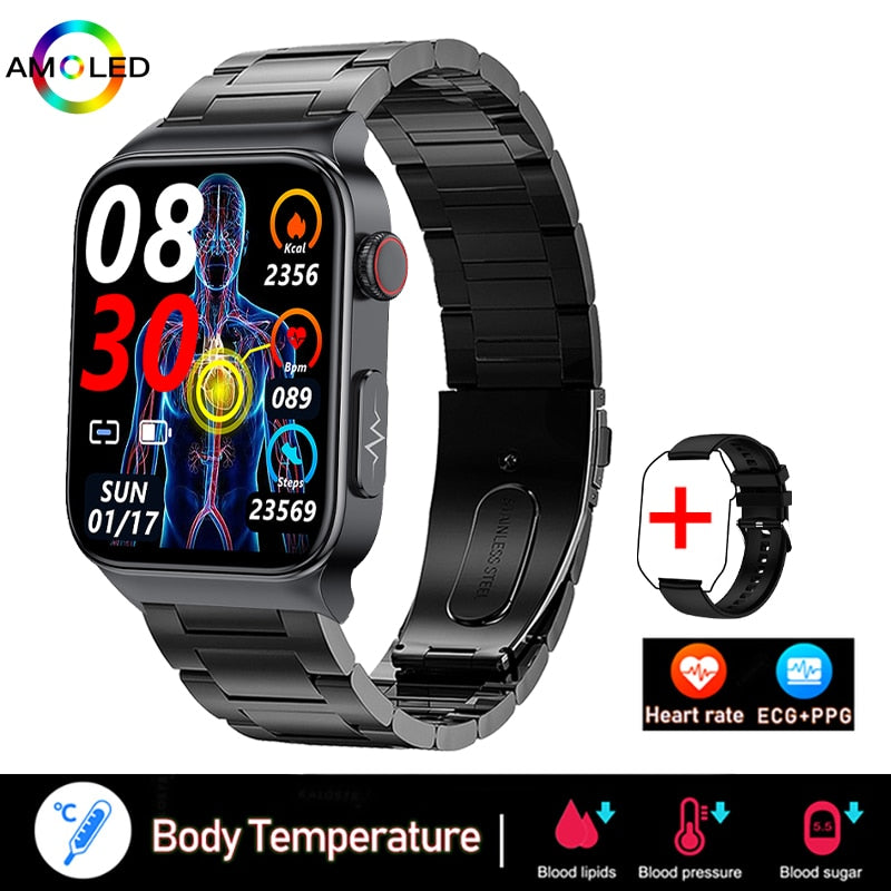 New ECG+PPG Smart Watch Men Laser Treatment Of Hypertension Hyperglycemia Hyperlipidemia Heart Rate Healthy Sport Men Smartwatch