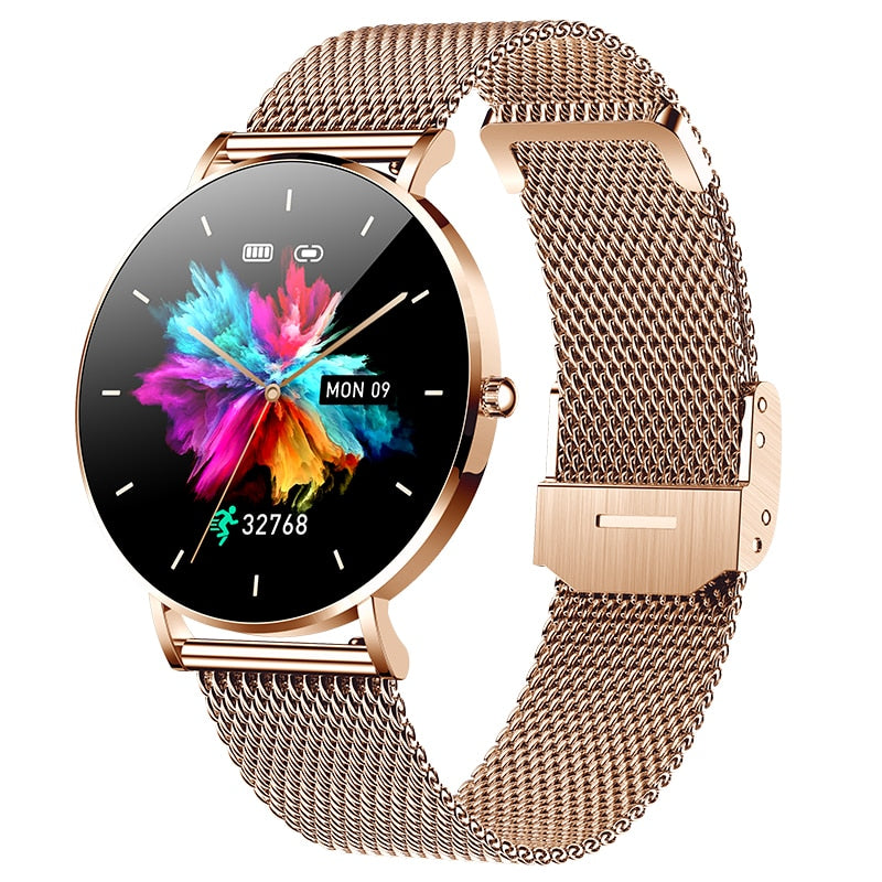 2022 New Ultra Thin Smart Watch Women 1.36&quot; AMOLED 360*360 HD Pixel Display Always Show Time Call Reminder Smartwatch Ladies+Box