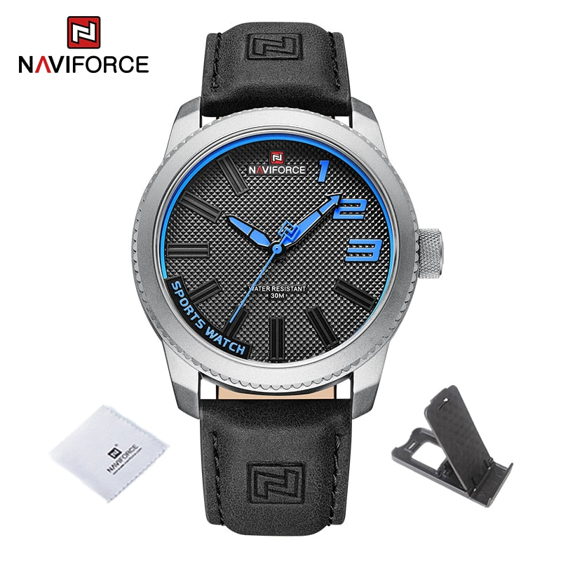 NAVIFORCE Popular Male Wristwatch Military Sports Shockproof Waterproof Leather Watch Men Fashion Casual Clock Relogio Masculino