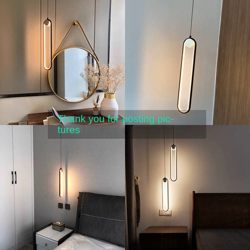 Modern Led Pendant Lights for Dining Room Bedroom Bedside Chandelier Home Hanging Lamp Lighting Suspension Design Luster Fixture