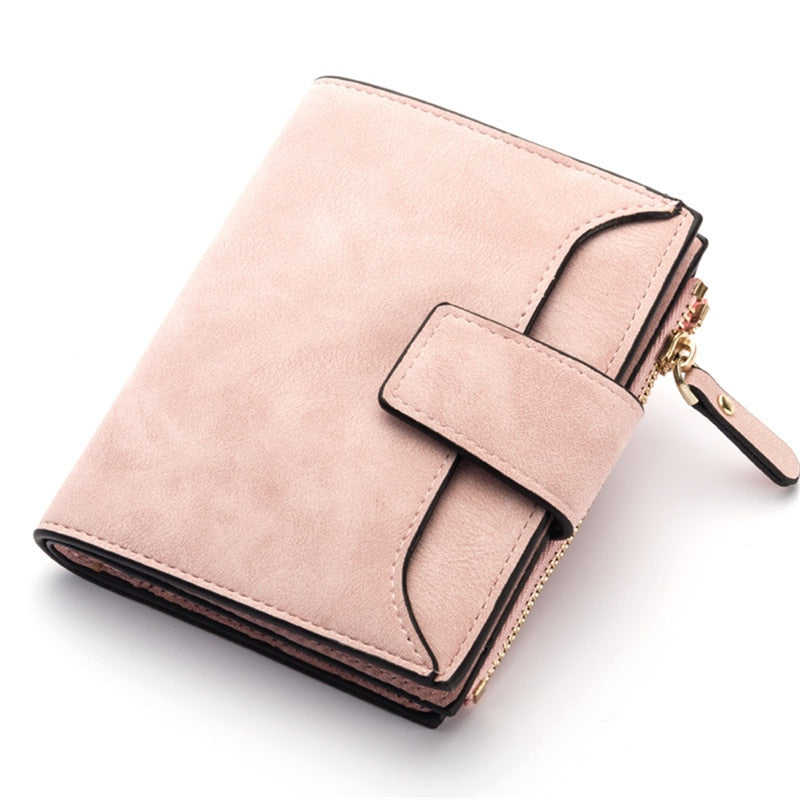 2022 Fashion Small Wallet Women Purse Simple Short Soft Pu Leather Ladies Wallet Card Holder Tassel Patchwork Tri-fold Wallet