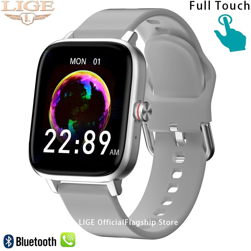 LIGE Call Smart Watch Women Custom Dial Smartwatch For Android IOS Waterproof Bluetooth Music Watches Full Touch Bracelet Clock