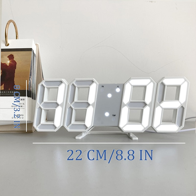 LED Digital Clocks Alarm Nordic Wall Clocks Hanging Watch Snooze Table Clocks Calendar Thermometer Electronic Digital Clocks