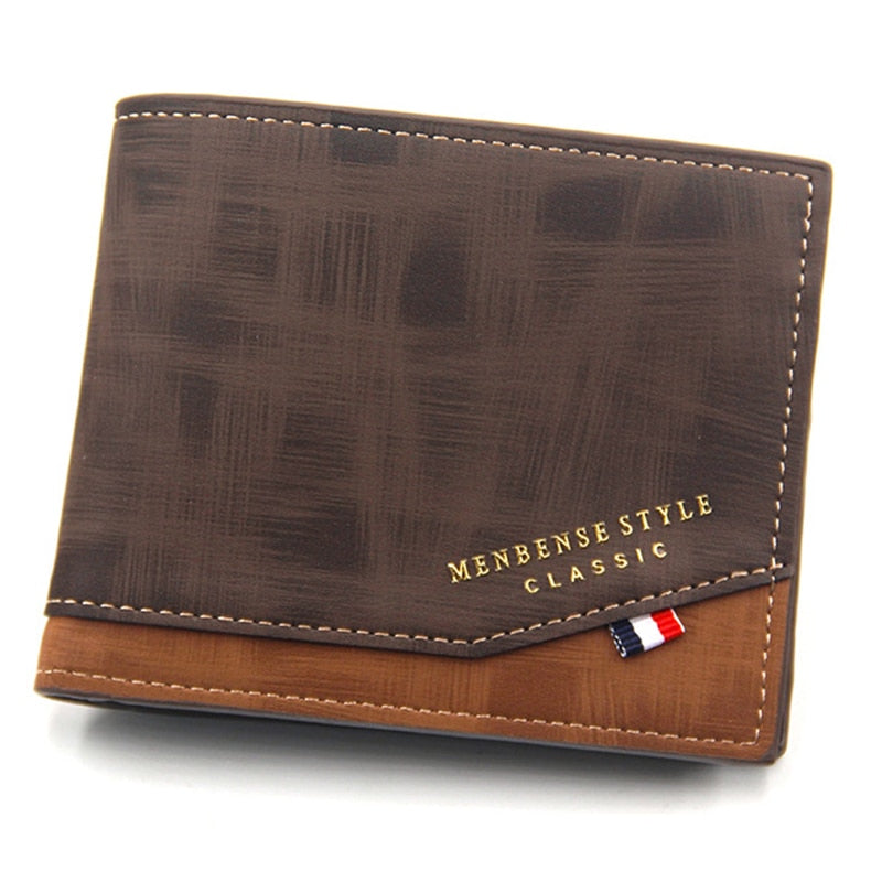 Men Wallet Leather Business Foldable Wallet Luxury Billfold Slim Hipster Credit Card Holders Inserts Coin Purses Vintage Walltes