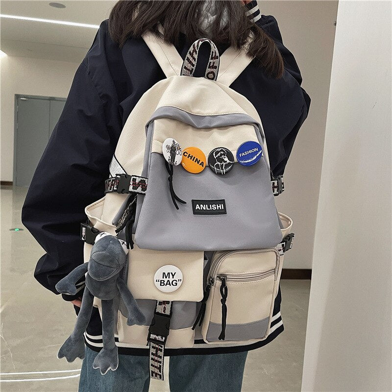 Tooling Men Women Backpack 2022 Female Large Capacity School Backpacks for Teens Harajuku Student School Bags Fashion Korean New