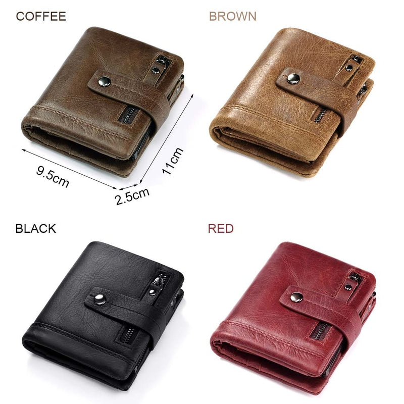 Top Sale 100% Genuine Leather Men Wallet Coin Purse Small Card Holder PORTFOLIO Portomonee Male Walet Pocket Coffee Money