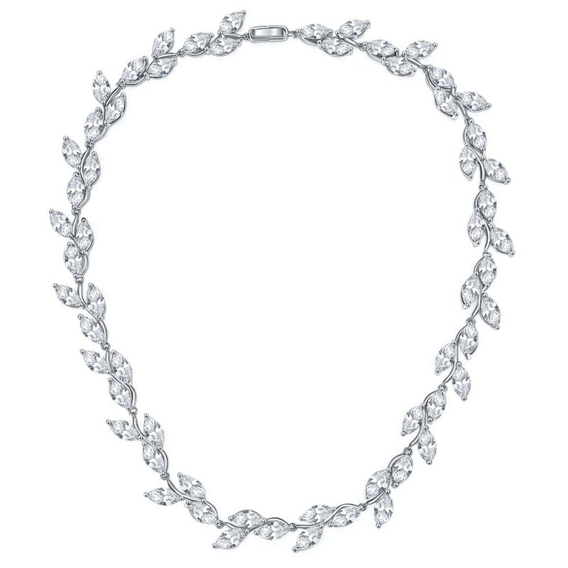 Wong Rain Luxury 925 Sterling Silver Marquise Cut Real Moissanite D Color Diamonds Zircon Gemstone Chain Necklace Fine Jewelry