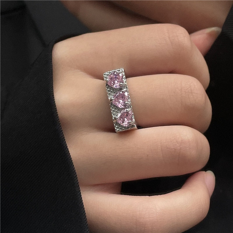 New Fashion Creative Colorful Love Heart Ring for Women&