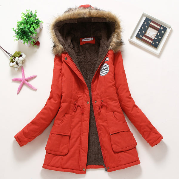 Women&#39;s Casual Hooded Jacket Polyester 2022 Autumn Winter New Female Long sleeved lamb Coats Ladies Parkas S-3XL