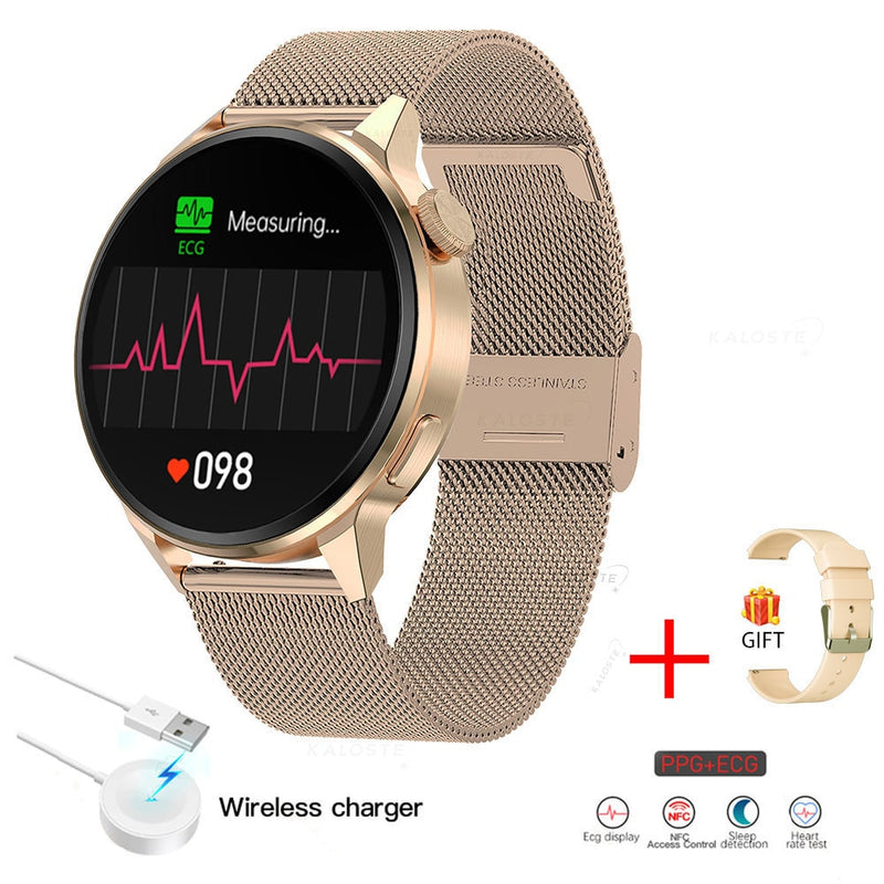 SACOSDING Smart Watch Women NFC Smart Bluetooth Call Sports GPS Track Smartwatch Men Heart Rate ECG PPG Smartwatch For Android