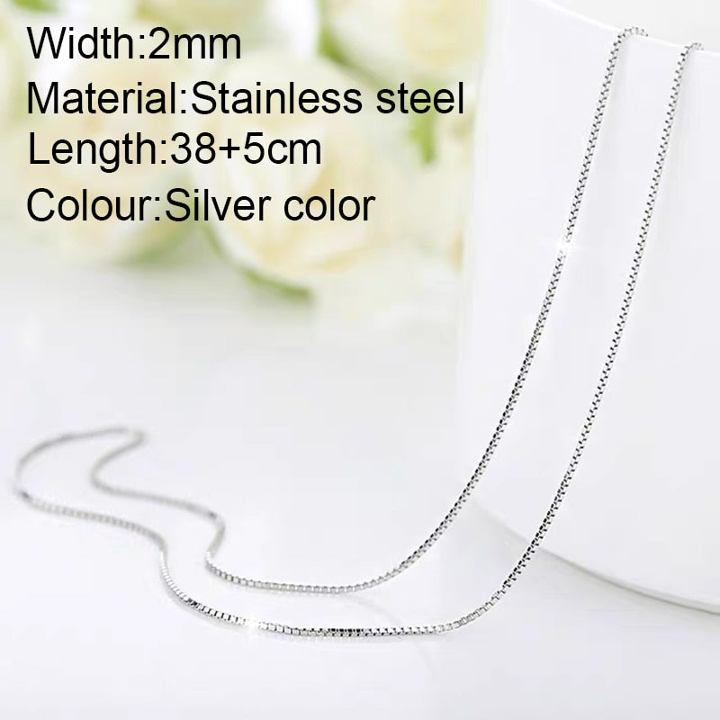 Chains Necklace for Women Stainless Steel Link Woman&