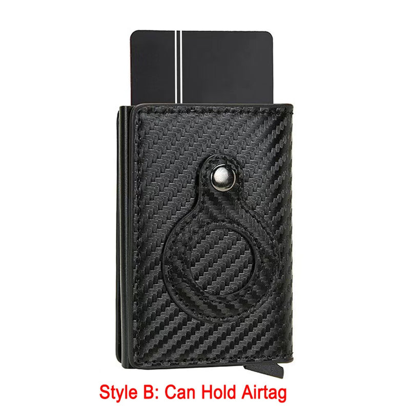 New Carbon Fiber For Apple Airtag Wallet Men Business ID Credit Card Holder Rfid Slim Anti Protect Airtag Slide Wallet Dropship