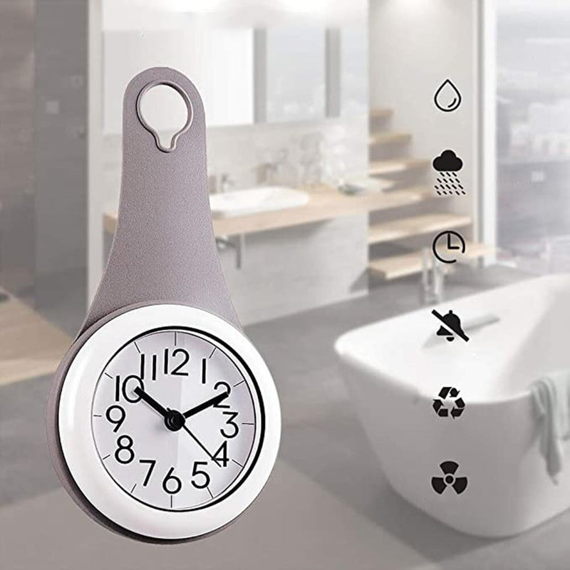 Kitchen Bathroom Wall Clock Waterproof Silent Shower Hanging  Wall Clocks With  Shower Suction Wall Suckers Home Decoration