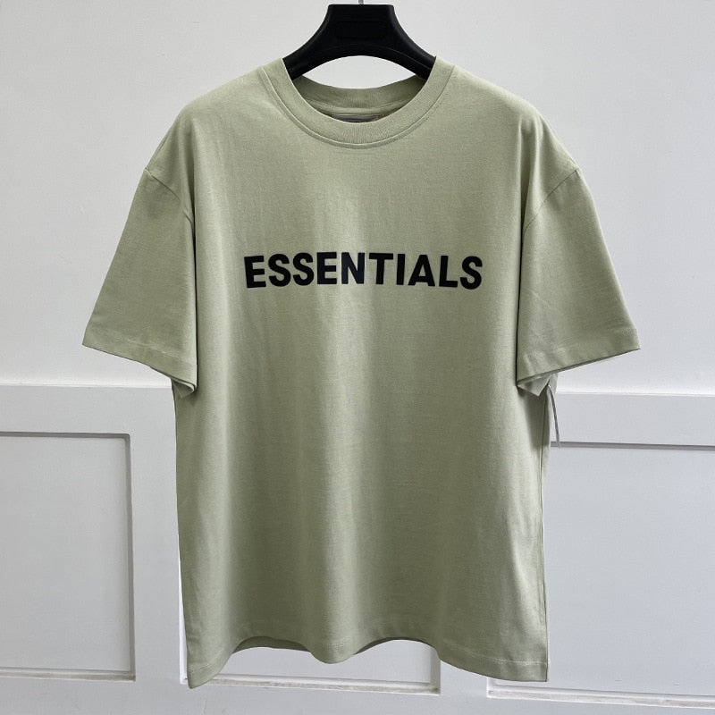 New Summer ESSENTIALS T-shirt Loose Rubber Letter logo Ovesized Short Sleeve Hip hop Unisex 100% Cotton Sports Tees