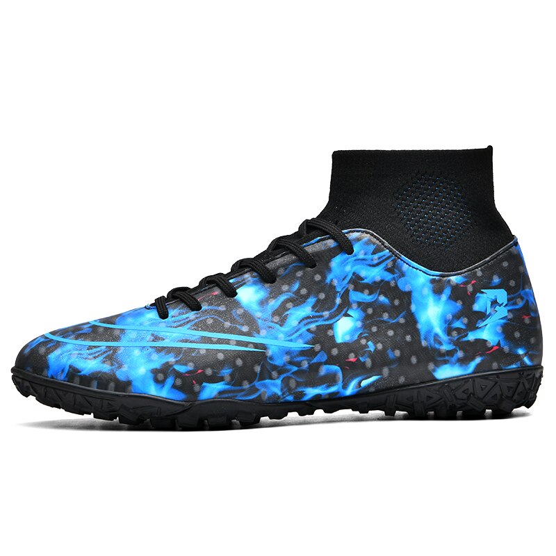 Men‘s High Top Soccer Shoes TF/FG Football Boots Cleats Non-Slip Wear-Resistant Grass Training Sneakers Outdoor Sport Footwears