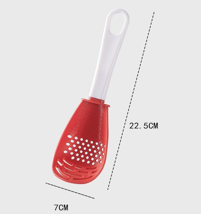 New Soup Spoon Long Handle Kitchen Strainer Solid Color Cooking Colander Kitchen Scoop Plastic Tableware Colander Hot