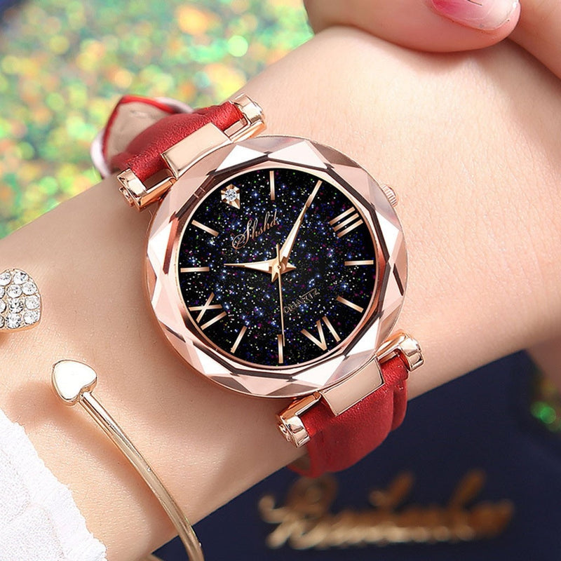 Good Quality Young Girls Luxury Quartz Watch For Womens Fashion Watch With For Leather Belt Montre Femme Strass Dropshipping