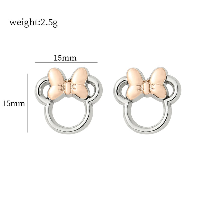Disney Mickey Mouse Necklace and Earrings Set Simple Mickey Pendant Necklace Fashion Y2k Jewelry for Women Free Shipping