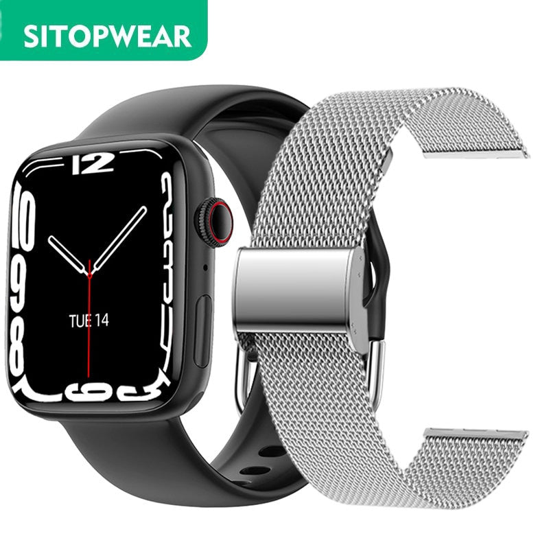 SitopWear Smart Watch 2022 Wireless Charging Smartwatch Bluetooth Calls Watches Men Women Fitness Bracelet Custom Watch Face