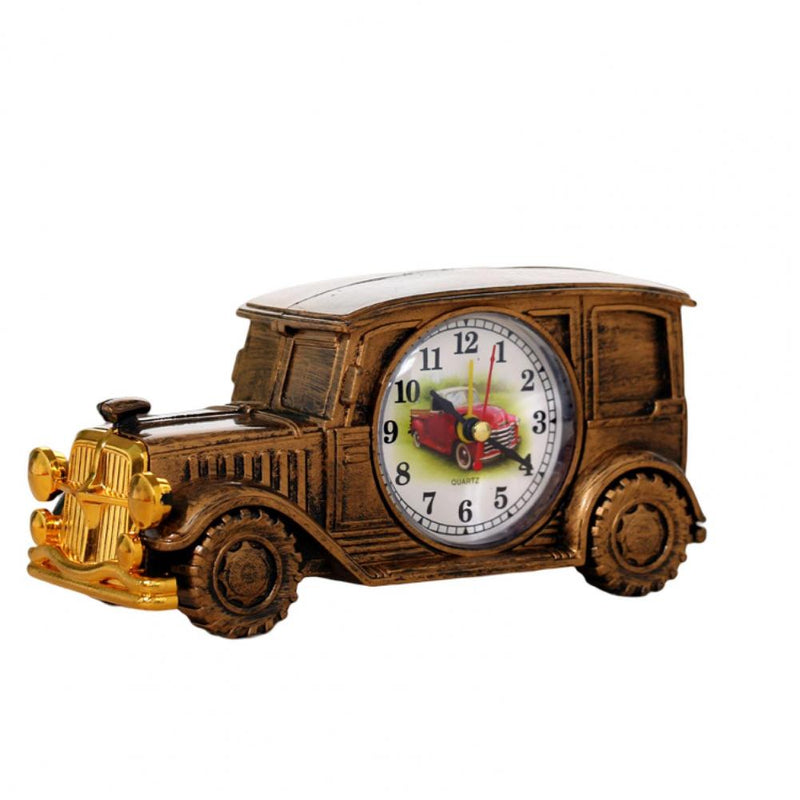 Time Display Simple Operation Classic Car Shape Antique Clock Desktop Ornament for Bedroom