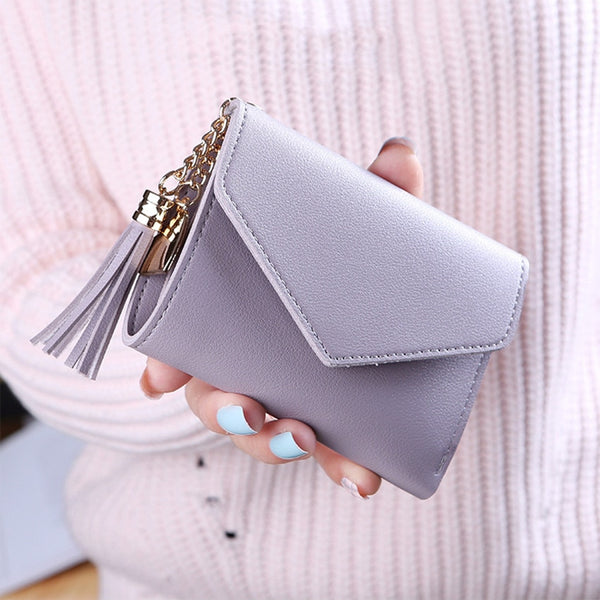 Short Tassel Wallet Women Fashion Purse Female Mini Wallets New Korean Students Lovely Purse Female Small Wallet for Girl