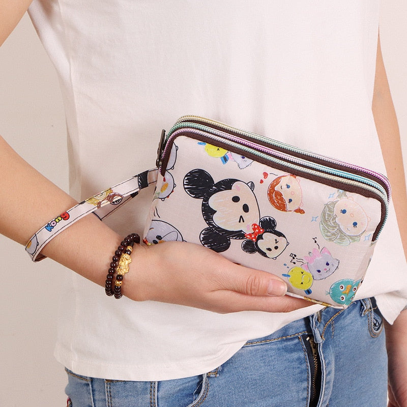 Disney 2022 New Cartoon Women's Wallet Luxury Brand Long Women's Coin Purse Large Capacity Fashion Trend Clutch Mobile Phone Bag