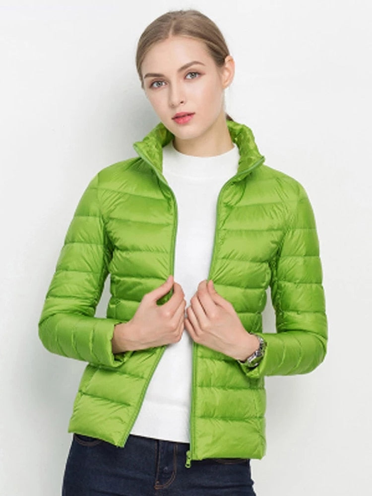 Women Winter Coat 2021 New Ultra Light White Duck Down Jacket Slim Women Winter Puffer Jacket Portable Windproof Down Coat 7XL