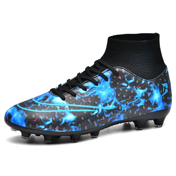 Men‘s High Top Soccer Shoes TF/FG Football Boots Cleats Non-Slip Wear-Resistant Grass Training Sneakers Outdoor Sport Footwears
