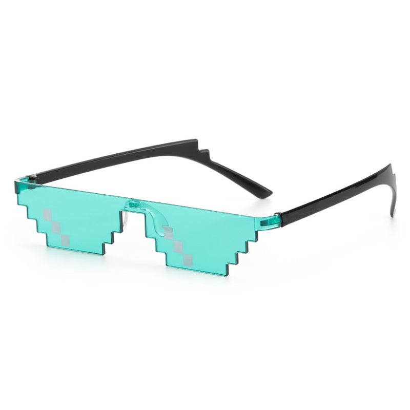 NEW Design Funny Mosaic Sunglasses Thug Life Sun Glasses Pixel Black Retro Gamer Robot Sunglasses Birthday Party Cosplay Favors