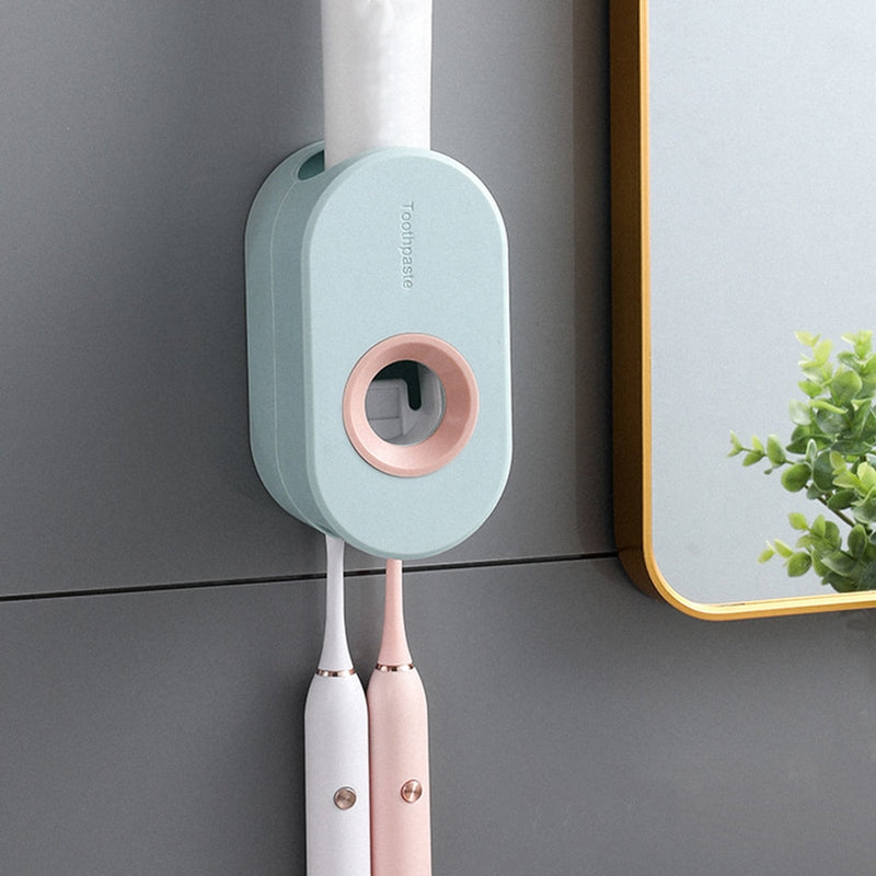 Toothpaste Squeezer Automatic Toothpaste Dispenser Holder Without Punching Dust-proof  Wall Mount Stand Bathroom Accessories Set