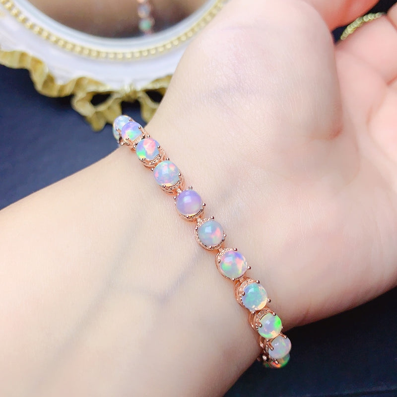 95 sterling silver Australia natural white Opal ladies bracelet elegant and gorgeous for party luxury wedding jewelry.