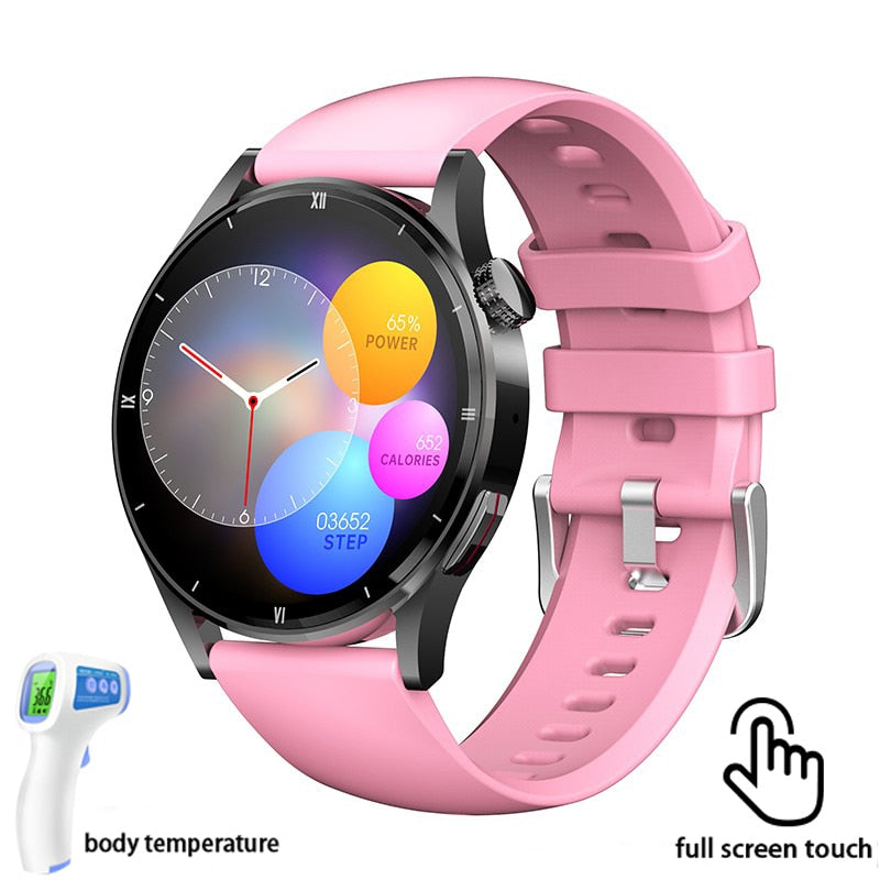 Lige Watch For Men Smart Watch AMOLED HD Screen Body Temperature Detection Ai Smart Voice Smartwatch 2022 Bluetooth Call Clock