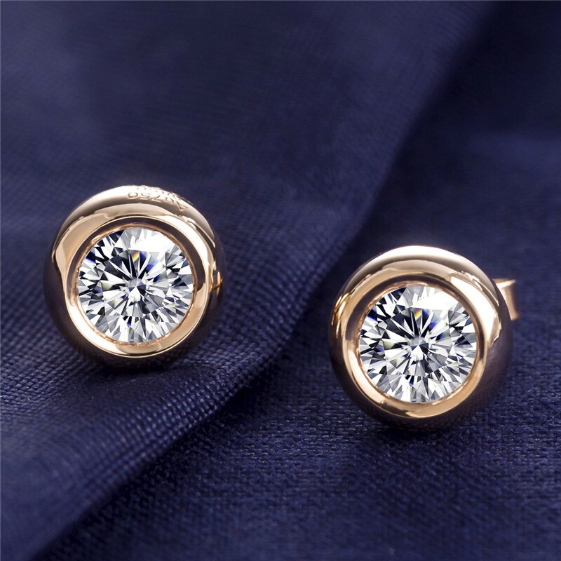 HPHT Lab Grown Diamond Stud Earrings 1ct * 2 DE VS-SI1 18K 14K Rose Gold Jewelry