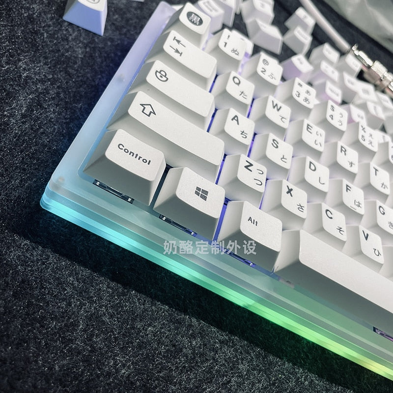 125 Keys Minimalist White Japanese Keycaps For Mechanical Keyboard Cherry Profile Dye Sublimation PBT Key Caps Custom DIY GK61