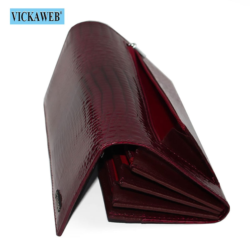 Free Gift Magnetic Hasp Wallet Women Genuine Leather Coin Purse Ladies Long Fashion Wallets Female Purses Card Hold Money Bag