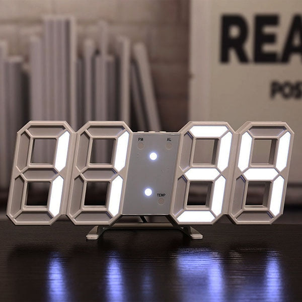 3D LED Digital Clock wall deco Glowing Night Mode Adjustable Electronic Table Clock Wall Clock decoration living room LED Clock