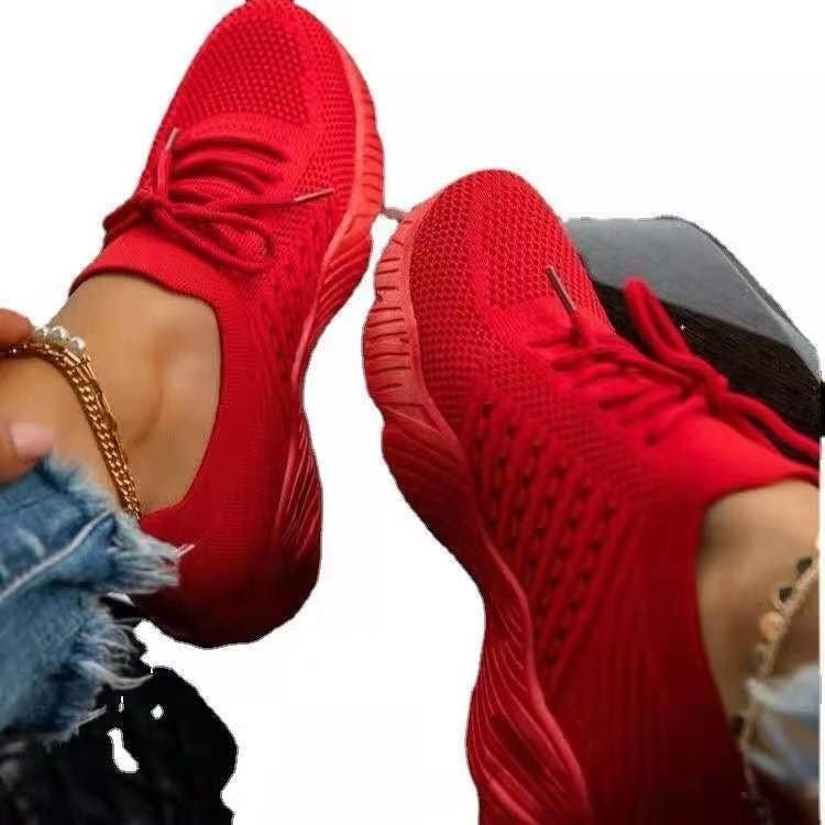 Sneakers Shoes 2022  Fashion Breathable Lace Up Platform Women vulcanize Shoes Summer Flat Mesh Sports Shoes Woman Running Shoes