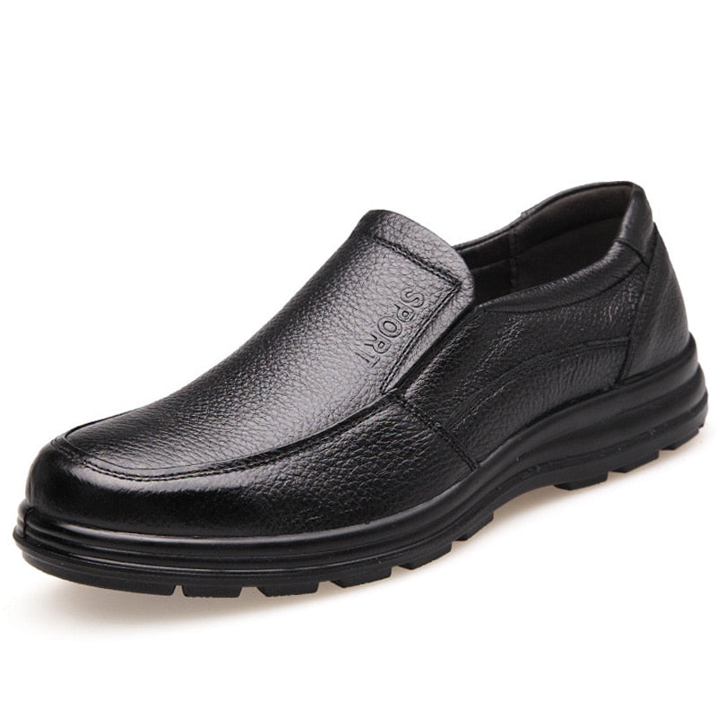 New High Quality Genuine Leather Shoes Men Flats Fashion Men&